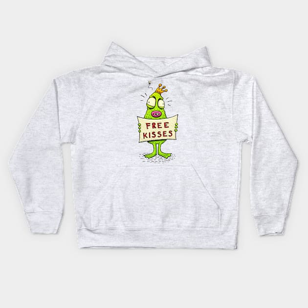 Free Kisses Kids Hoodie by macomix